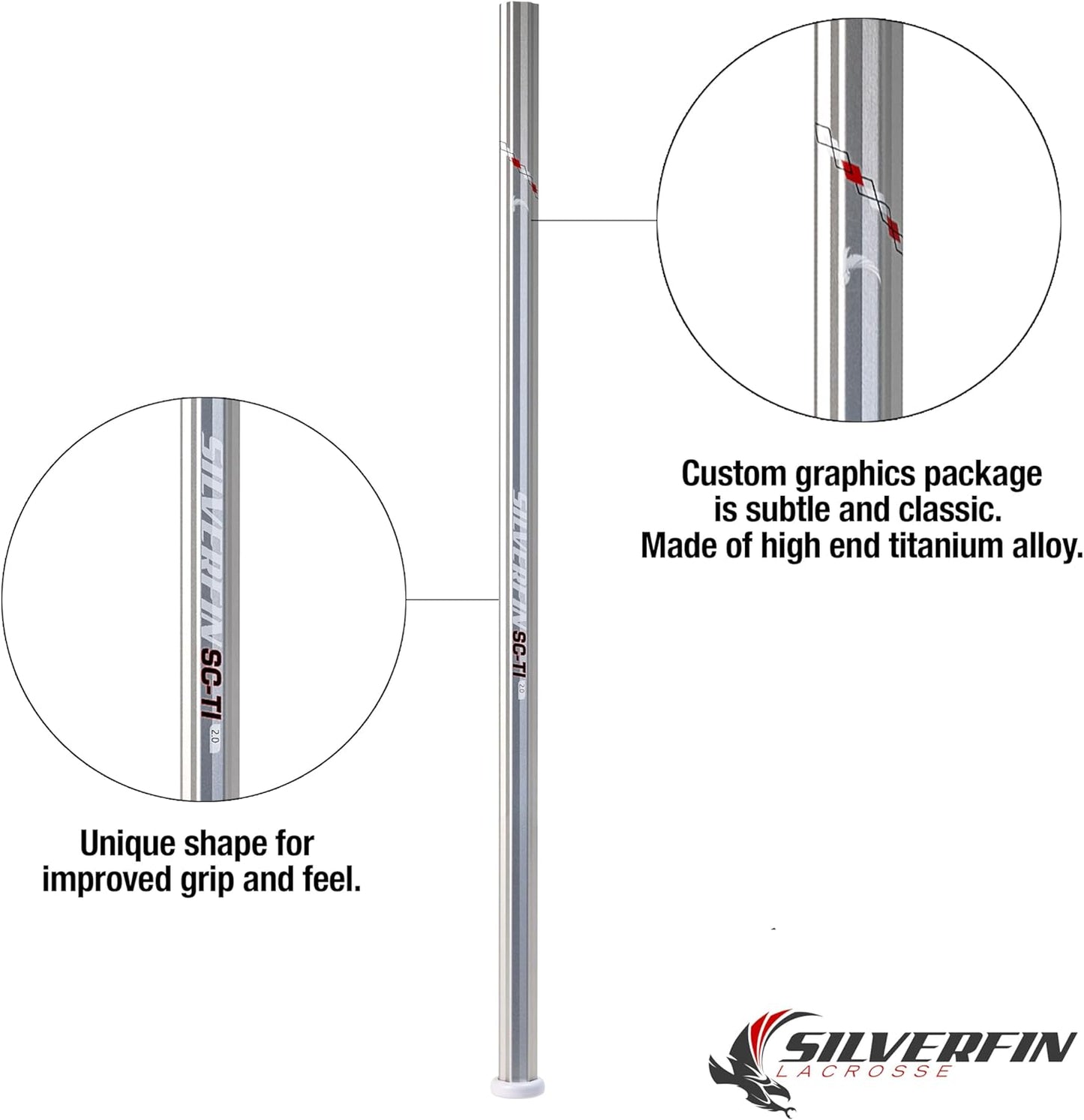 Silverfin Sc-Ti Lacrosse Shaft 30" | Red