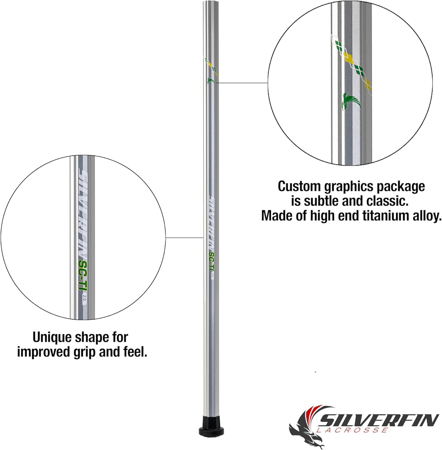 Silverfin Sc-Ti Lacrosse Shaft 30" | Green