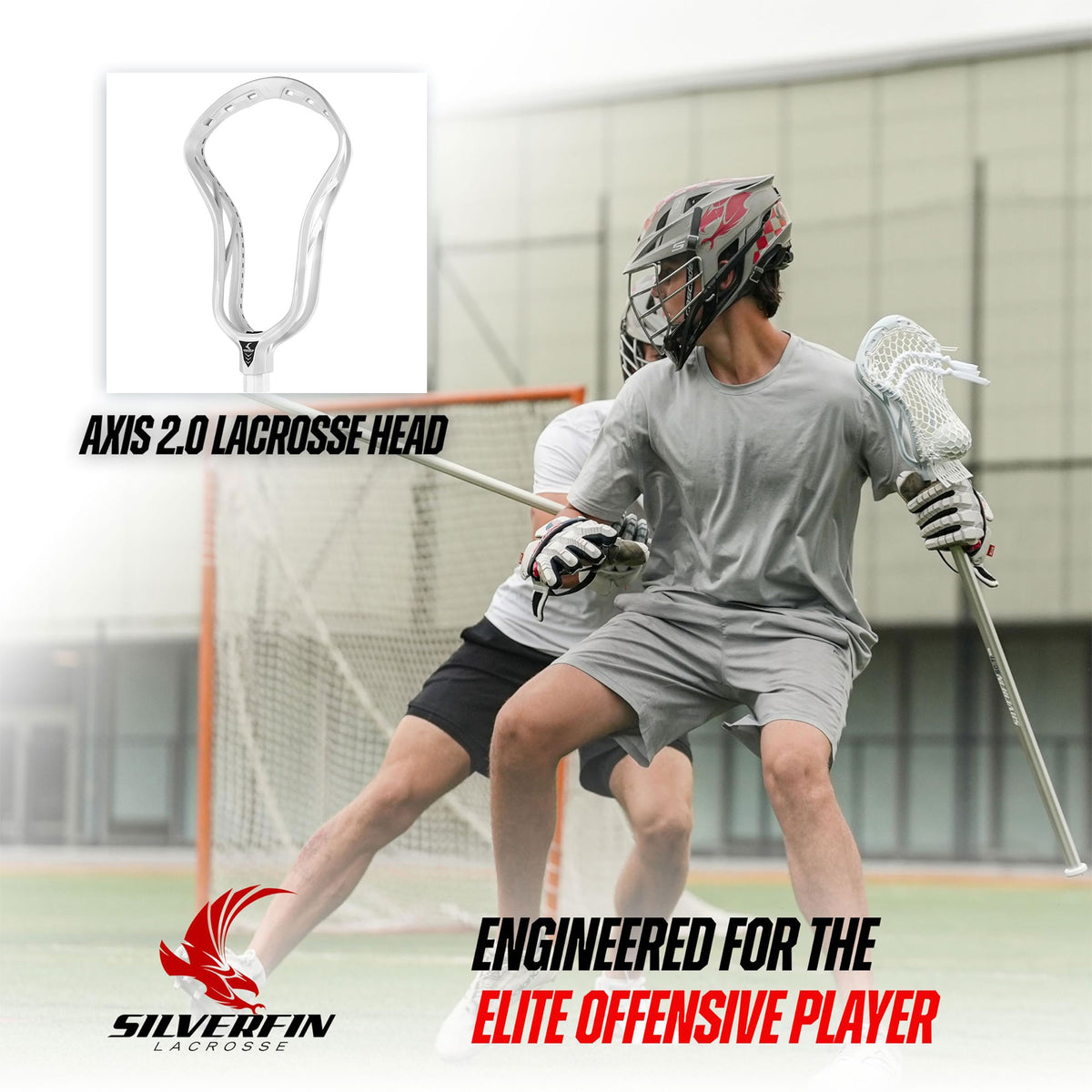 Silverfin Axis 3.0 Lacrosse Unstrung Head | White
