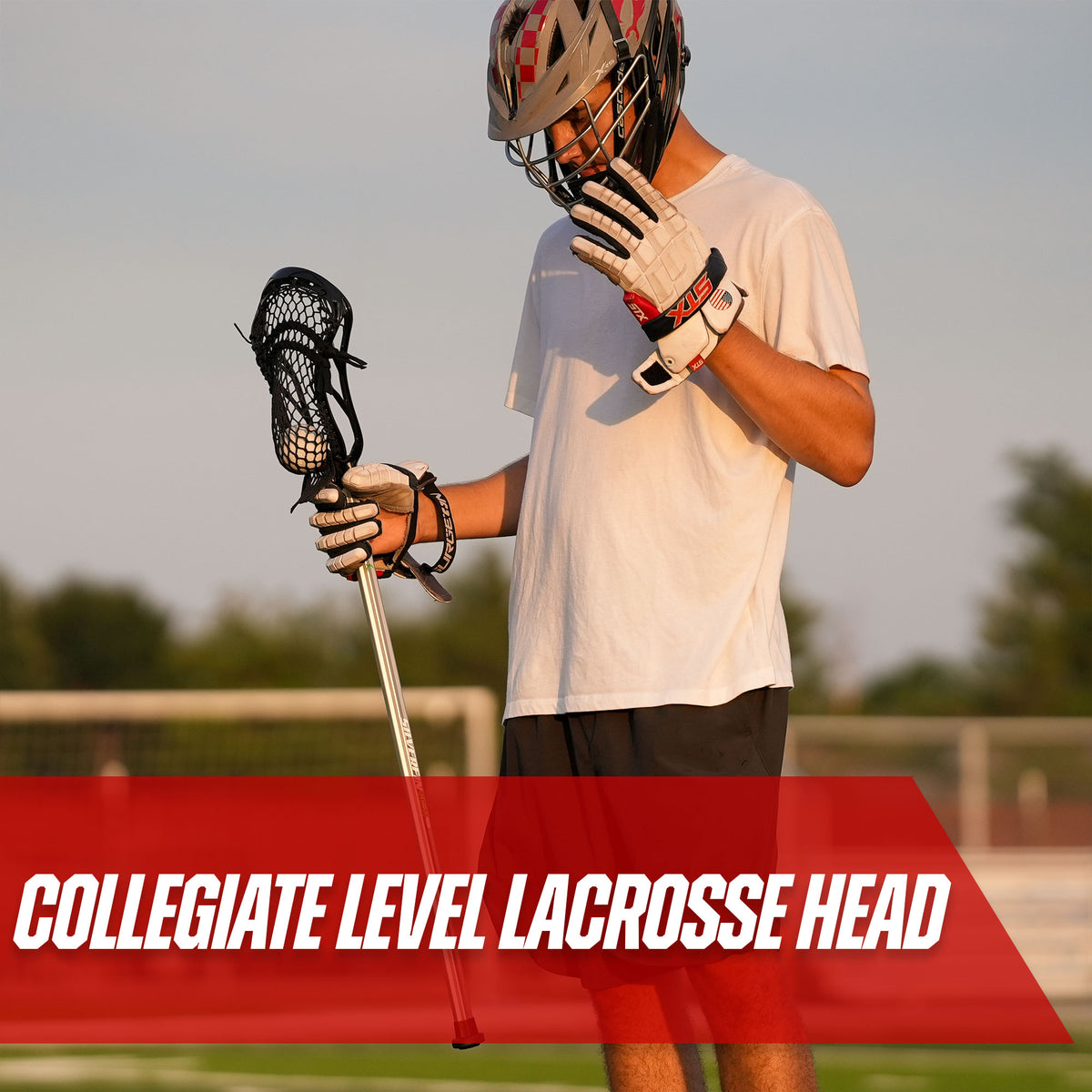 Silverfin Axis 3.0 Lacrosse Strung Head | Black